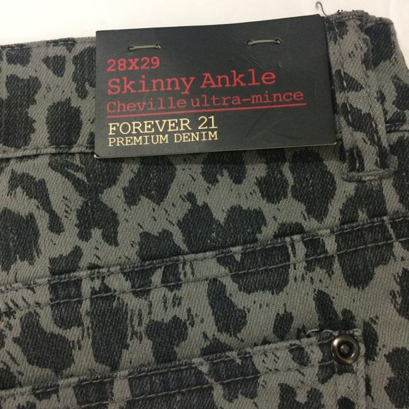 Forever 21 Skinny Ankle Jeans Animal Print NWT - Picture 10 of 12